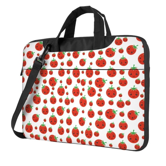 Lsque Hand Drawn Tomatoes Pattern Laptop Bag – Portable & Slim Single-Shoulder Computer Case with Adjustable Strap, Protective, Lightweight for 13”/14”/15.6” Laptops