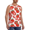thumbnail image 1 of Lsque Hand Drawn Tomatoes Print Men's Cotton Blend Sleeveless Muscle Shirts (S-3XL)- Moisture Wicking, Odor Protection, UPF 30+,Medium, 1 of 8