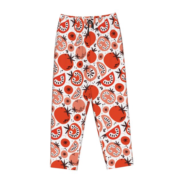 Lsque Hand Drawn Tomatoes Print Women's Pajama Pants, Lounge Pant