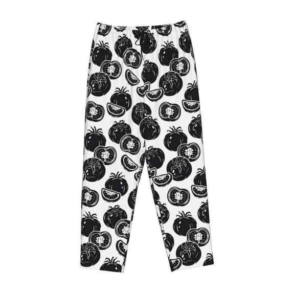 Lsque Hand Drawn Tomatoes Print Women's Pajama Pants, Lounge Pant - Comfortable Home Wear,Elastic Waistband, Stylish Design-Small