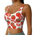 thumbnail image 1 of Lsque Hand Drawn Tomatoes Printed Women'S Sports Bra, Compression, Moisture Wicking, High-Impact Sports Bra For Women,Supportive sports bra-Large, 1 of 9
