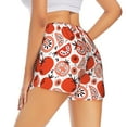 thumbnail image 1 of Lsque Hand Drawn Tomatoes Printed Women's Running Shorts with Liner Pockets,Elastic Quick Dry Workout Athletic Gym Yoga Shorts,Womens High Waist Shorts-Small, 1 of 9