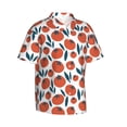 thumbnail image 1 of Lsque Hand Drawn Tomatoes pattern Hawaiian Shirt for Men, Unisex Summer Beach Casual Short Sleeve Button Down Shirts-Large, 1 of 9