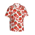 thumbnail image 1 of Lsque Hand Drawn Tomatoes pattern Hawaiian Shirt for Men, Unisex Summer Beach Casual Short Sleeve Button Down Shirts-XX-Large, 1 of 9
