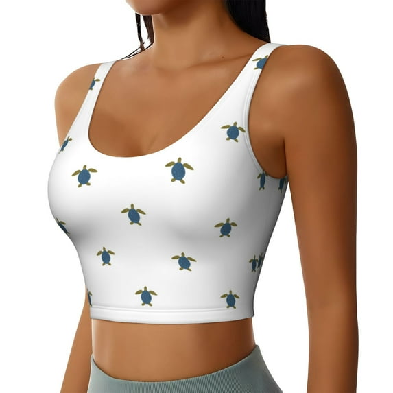 Lsque Hand Drawn Turtle Printed Women'S Sports Bra, Compression, Moisture Wicking, High-Impact Sports Bra For Women,Supportive sports bra-Large