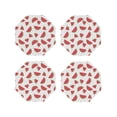 thumbnail image 1 of Lsque Hand Drawn Watermelon Pattern 4" Drink Coasters Set of 4, PVC Leather Absorbent Coasters, Table Coaster Set Decorative Coffee Cup Coasters Housewarming Gift -Octagon, 1 of 6