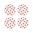 thumbnail image 1 of Lsque Hand Drawn Watermelon Pattern 4" Drink Coasters Set of 4, PVC Leather Absorbent Coasters, Table Coaster Set Decorative Coffee Cup Coasters Housewarming Gift -Round Shape, 1 of 6