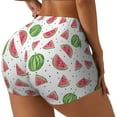 thumbnail image 1 of Lsque Hand Drawn Watermelon Pattern High Waisted Biker Shorts for Women-Tummy Control Fitness Athletic Workout Running Yoga Gym Shorts,Moisture-Wicking-Large, 1 of 9