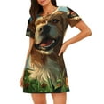 thumbnail image 1 of Lsque Happy Dog In Flower Field Pattern Nightgowns for Women Sleep Shirts Short Sleeve Nightshirt Pullover Nightdress Soft Sleepwear Relaxed Fit Nightdress, 1 of 6