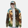 thumbnail image 1 of Lsque Happy Dog In Flower Field UPF 50+ Lightweight Sun Protection Men's Women's Long Sleeve Shirt, Hoodie Performance -XX-Large, 1 of 9