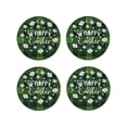thumbnail image 1 of Lsque Happy Easter Pattern 4" Drink Coasters Set of 4, PVC Leather Absorbent Coasters, Table Coaster Set Decorative Coffee Cup Coasters Housewarming Gift -Round Shape, 1 of 6