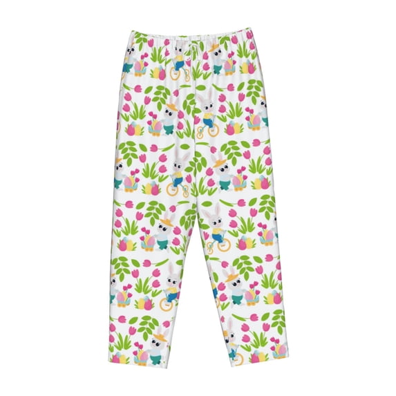 Lsque Happy Easter Print Women's Pajama Pants, Lounge Pant - Comfortable Home Wear,Elastic Waistband, Stylish Design-XX-Large