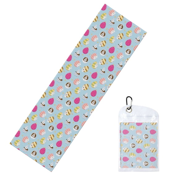 Lsque Happy Easter Printed Cooling Towel (40"x 12"), Ice Towel, Microfiber, Soft Breathable Chilly Towel for Yoga, Sport, Gym, Workout, Fitness, Running