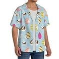 thumbnail image 1 of Lsque Happy Easter print Men's Cuban Collar Short Sleeve Shirt Summer Beachwear Casual Button Down Fashionable Vacation Leisure Shirt-4X-Large, 1 of 7