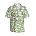 thumbnail image 1 of Lsque Happy Frogs pattern Hawaiian Shirt for Men, Unisex Summer Beach Casual Short Sleeve Button Down Shirts-Small, 1 of 9