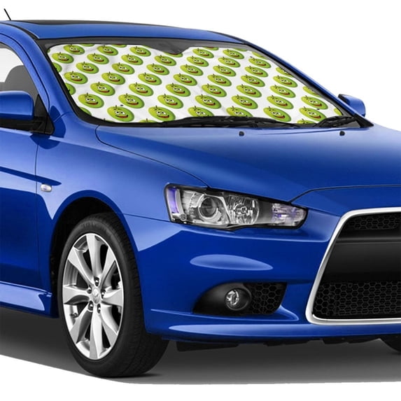 Lsque Happy Fruit Car Windshield Sun Shade | Accordion Folding Style Auto Shade for Car Truck SUV Van | Blocks UV Rays Sun Visor Protector | Medium
