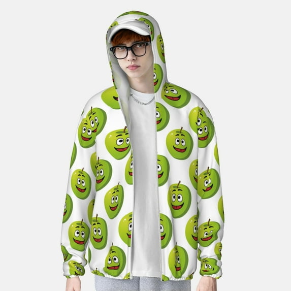 Lsque Happy Fruit UPF 50+ Lightweight Sun Protection Men's Women's Long Sleeve Shirt, Hoodie Performance -Medium