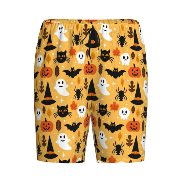 Lsque Happy Halloween Mens Sleep Pajama Shorts,Short Pajama Pants, Cotton Ultra-Soft Knit-X-Large