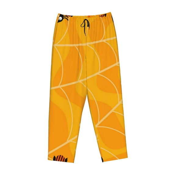 Lsque Happy Halloween Print Women's Pajama Pants, Lounge Pant - Comfortable Home Wear,Elastic Waistband, Stylish Design-Large