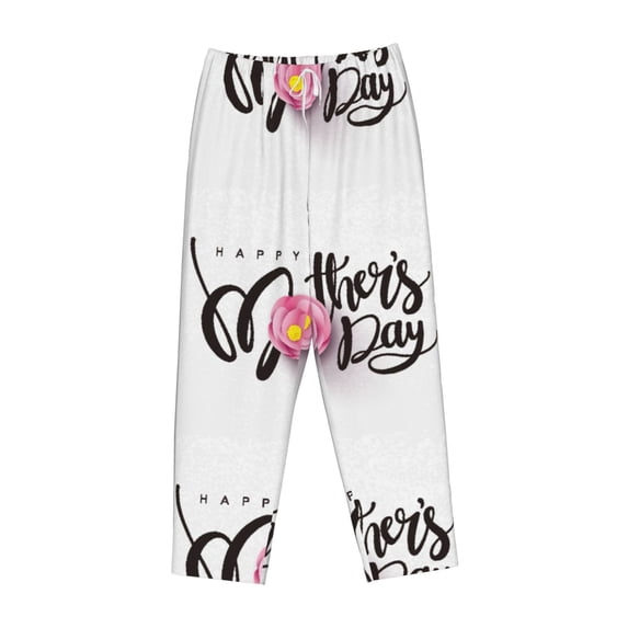Lsque Happy Mother's Day (3) Print Women's Pajama Pants, Lounge Pant - Comfortable Home Wear,Elastic Waistband, Stylish Design-XX-Large
