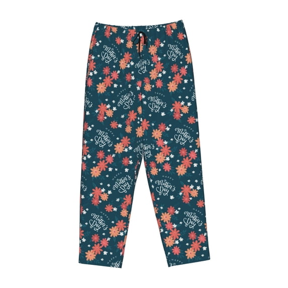 Lsque Happy Mother's Day Print Women's Pajama Pants, Lounge Pant - Comfortable Home Wear,Elastic Waistband, Stylish Design-Small