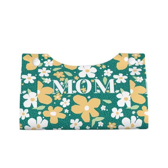 Lsque Happy Mother's Day1 Printed Long Tissue Box Cover Holder, Facial Paper Organizer Dispenser,Triangle with Bottom Belt, PVC Leather Decorative Organizer