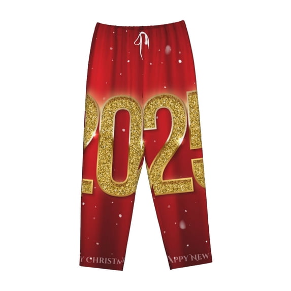 Lsque Happy New Year 2025 F Print Women's Pajama Pants, Lounge Pant - Comfortable Home Wear,Elastic Waistband, Stylish Design-Large