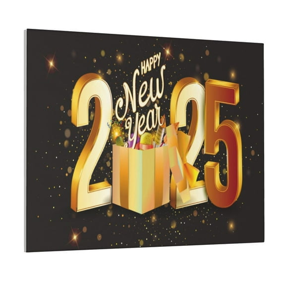 Lsque Happy New Year 2025 Print Wall Art – Decorative Picture for Living Room, Bedroom, and Office (Horizontal)