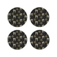 thumbnail image 1 of Lsque Happy New Year Pattern 4" Drink Coasters Set of 4, PVC Leather Absorbent Coasters, Table Coaster Set Decorative Coffee Cup Coasters Housewarming Gift -Round Shape, 1 of 6
