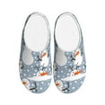 thumbnail image 1 of Lsque Happy Snowmen Snowfall Pattern Womens Comfort Cotton on Scuff With Memory Foam and Anti-skid Sole Slipper-39/40, 1 of 7
