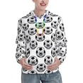 thumbnail image 1 of Lsque Happy Soccer Pattern Casual Women's Hoodie,Hooded Sweatshirt with Kangaroo Pocket,Pullover Hoodie with Eye-catching Drawstrings-Large, 1 of 7
