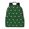 thumbnail image 1 of Lsque Happy St. Patrick's Day Pattern Backpack – School Travel Canvas Daypack with Ergonomic Padded Straps, Multiple Compartments & Leather Handle, 1 of 5