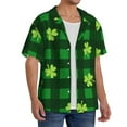 thumbnail image 1 of Lsque Happy St. Patrick's Day5 print Men's Cuban Collar Short Sleeve Shirt Summer Beachwear Casual Button Down Fashionable Vacation Leisure Shirt-XX-Large, 1 of 7
