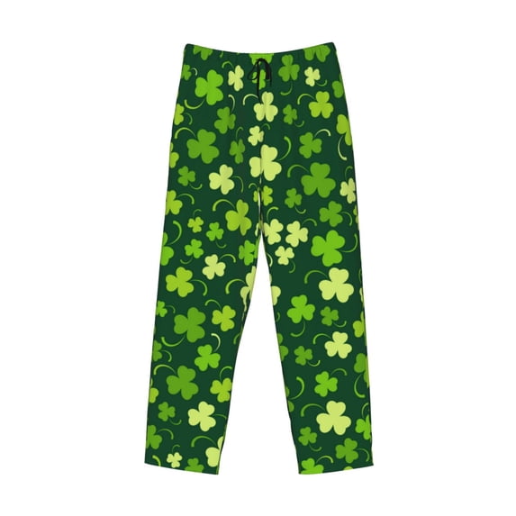 Lsque Happy St. Patrick's day Print Men's Pajama Pants, Lounge Pant - Comfortable Home Wear,Elastic Waistband, Stylish Design-Medium