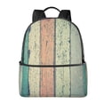 thumbnail image 1 of Lsque Hardwood Pattern Backpack – School Travel Canvas Daypack with Ergonomic Padded Straps, Multiple Compartments & Leather Handle, 1 of 5
