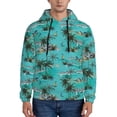 thumbnail image 1 of Lsque Hawaii Palms Pattern Casual Men's Hoodie,Hooded Sweatshirt with Kangaroo Pocket,Pullover Hoodie-4X-Large, 1 of 7