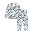 thumbnail image 1 of Lsque Hawaii Palms Pattern Long Sleeve Pajama Set for Women - Soft 2-Piece Sleepwear and Loungewear Set with Pockets, Comfy Nightwear-Small, 1 of 7