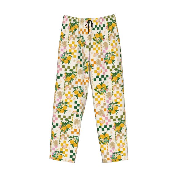Lsque Hawaii Palms Print Men's Pajama Pants, Lounge Pant - Comfortable Home Wear,Elastic Waistband, Stylish Design-Medium
