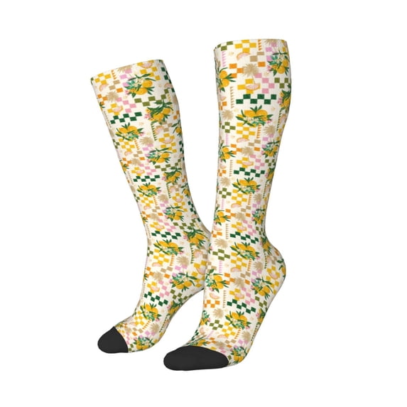 Lsque Hawaii Palms Printed Crew Socks Men's Women's LightWeight Thin Casual Calf Socks ,Knee High Socks,Cotton Socks