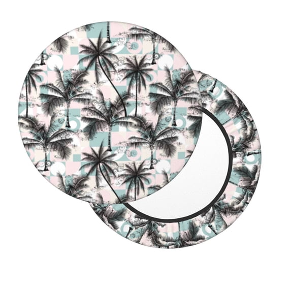 Lsque Hawaii Palms Round Bar chair cushion covers Velvet Fabric Premium Comfort Protects from Scratches and Stains for 14-17 Inch Chair- 13 inch