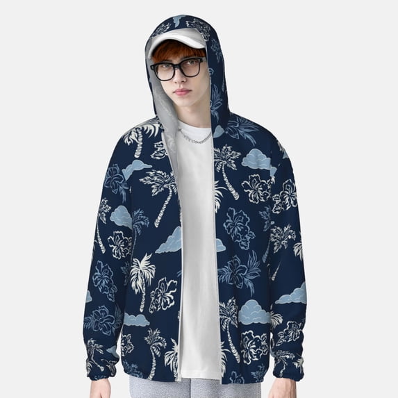 Lsque Hawaii Palms UPF 50+ Lightweight Sun Protection Men's Women's Long Sleeve Shirt, Hoodie Performance -Small