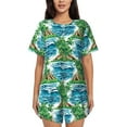 thumbnail image 1 of Lsque Hawaii Palms Women's Short-Sleeved Pajama Set - 2 Piece Soft and Lightweight Sleepwear Set-4X-Large, 1 of 9