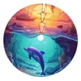 thumbnail image 1 of Lsque Hawaiian Island Dolphin Print Christmas Tree Skirt, Tree Skirt with Ties or Velcro, Perfect for Holiday Decorations, Halloween, and New Year-30", 1 of 7