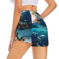 thumbnail image 1 of Lsque Hawaiian Ship Dolphin Printed Women's Running Shorts with Liner Pockets,Elastic Quick Dry Workout Athletic Gym Yoga Shorts,Womens High Waist Shorts-X-Large, 1 of 9