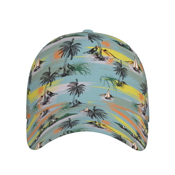 Lsque Hawaiian Style Baseball Cap Trucker Low Profile Hat Golf Dad Hat Adjustable Original Classic Unconstructed Plain Cap Men Women
