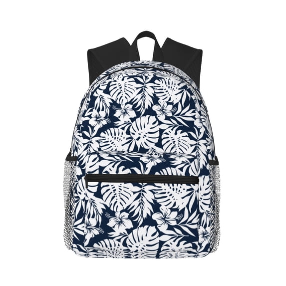 Lsque Hawaiian Style Classic Casual Backpack - Large Capacity Water-Resistant Backpack for School, Work, Travel, and Outdoor Activities