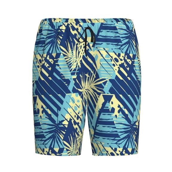 Lsque Hawaiian Style Mens Sleep Pajama Shorts,Short Pajama Pants, Cotton Ultra-Soft Knit-Small