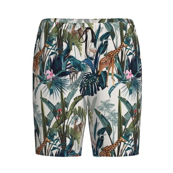 Lsque Hawaiian Style Mens Sleep Pajama Shorts,Short Pajama Pants, Cotton Ultra-Soft Knit-XX-Large