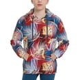 thumbnail image 1 of Lsque Hawaiian Style Patten Youth Hoodie Sweatshirt Pullover with Kangaroo Pocket Boys and Girls Hoodie Warm Hoodie for Kids-X-Large, 1 of 6