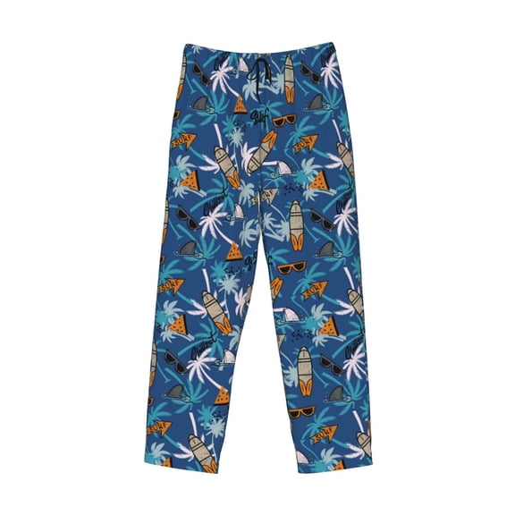 Lsque Hawaiian Style Print Men's Pajama Pants, Lounge Pant - Comfortable Home Wear,Elastic Waistband, Stylish Design-Small